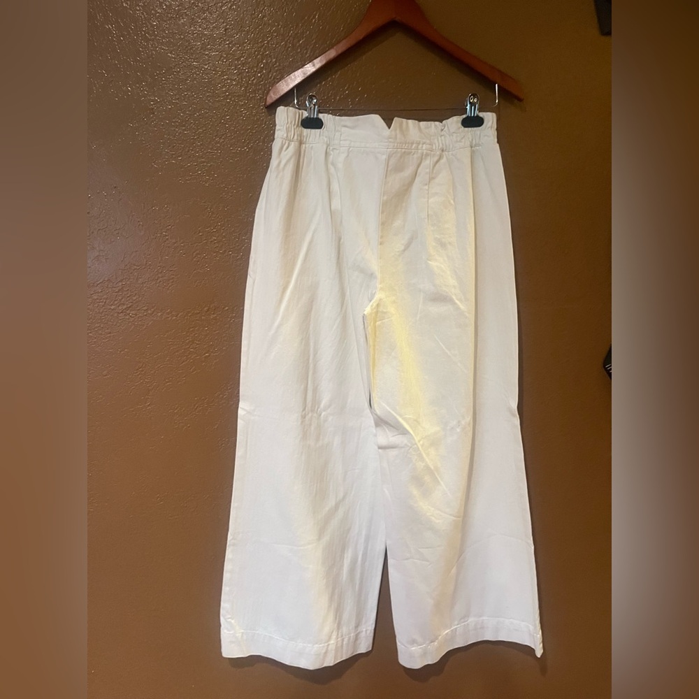 Free People Cream Women Pleated Wide Leg Trousers size 8